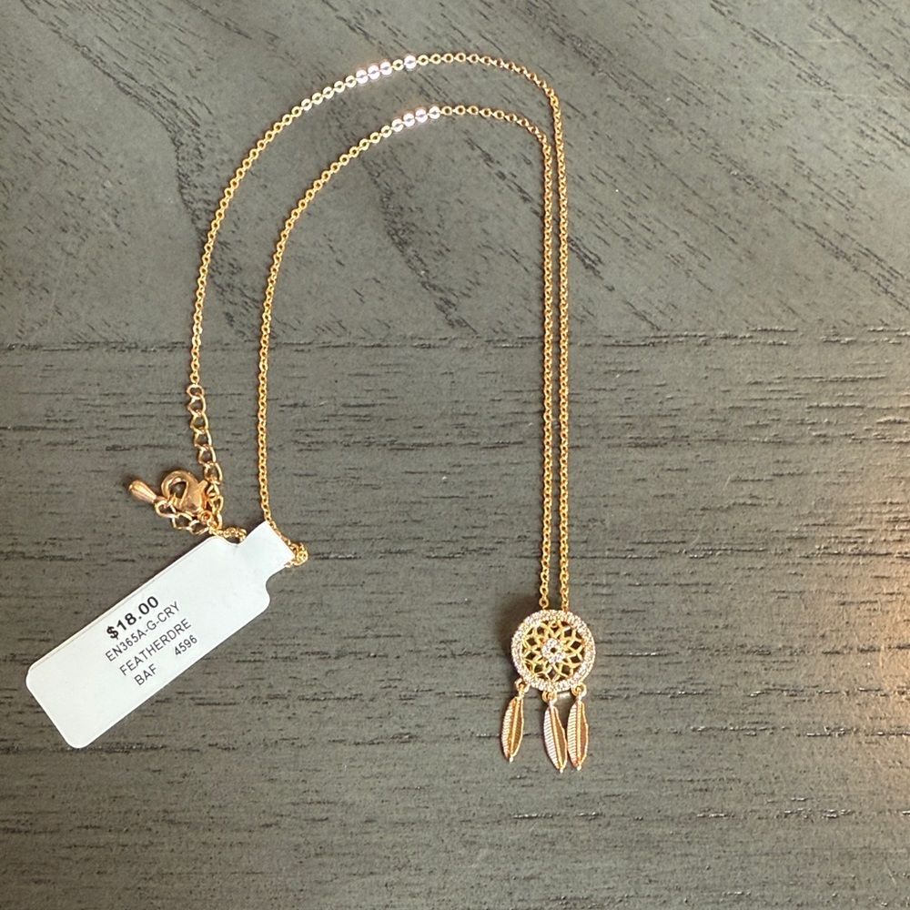 Gold Dreamcatcher Pendant Necklace